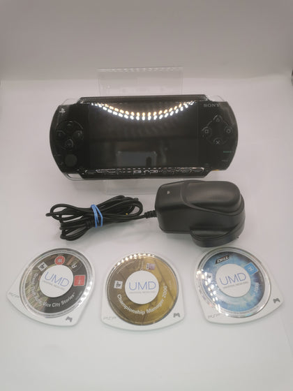 Sony PSP Original Console, Black, Unboxed with 3x Games & Charger