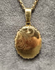9ct Yellow Gold Oval Locket & Belcher Chain - 29.5" - 12.17g