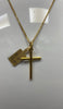 22ct Gold Cross Pendant 3.96g/ 21ct Gold Chain 4.37g 16"