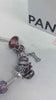 Pandora ALE 925 Sterling Silver Charm Bracelet With 9x Charms & Safety - 8" Long - Boxed