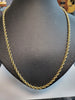 9ct Yellow Gold Rope Chain - 22" - 17.56g