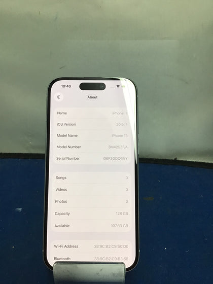 Apple iPhone 15 - 128GB Storage
