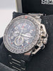 Seiko X Solar V175-0CL0 1/5 Chronograph Steel Solar Mens Watch - Boxed W/ Steel Bracelet