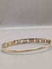 9ct Yellow Gold Bangle Bracelet With 0.1ct Diamond Stone Roman Numerals - 8.91 Grams