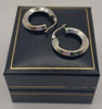 9ct white gold Hooped earrings 2.5g boxed & hallmarked