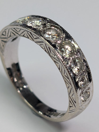 18CT White Gold Diamond Eternity Ring Size N 1/2