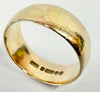 9ct yellow gold wedding band ring size W 1/2