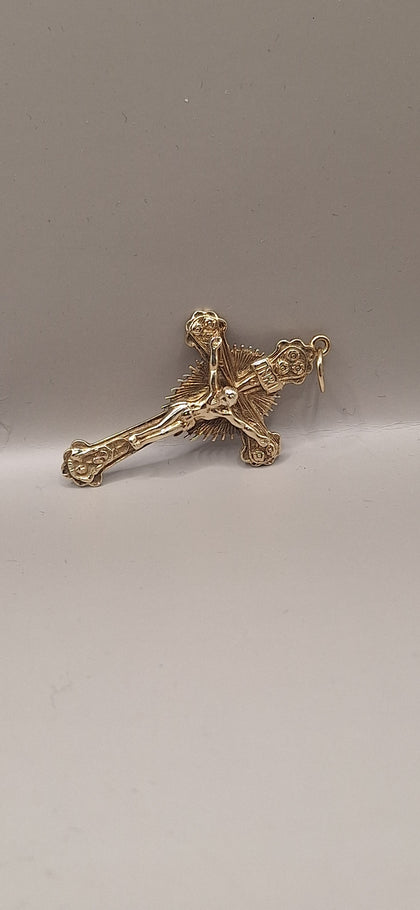 9ct Yellow Gold Crucifix Pendant -  11.47 Grams