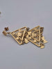 Pair of 9ct Yellow Gold Gypsy Style Dangle Drop Earrings – 8.14 Grams – Filigree Heart Charm Design