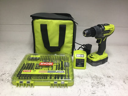 Ryobi 18v Hammer Drill + Bit Set.