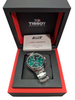 TISSOT WATCH WITH GREEN FACE BOXED WITH EXTRA LINKS PRESTON STORE