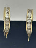 9K gold earring's 2.53g with white stone's ** one stone missing ref pic **