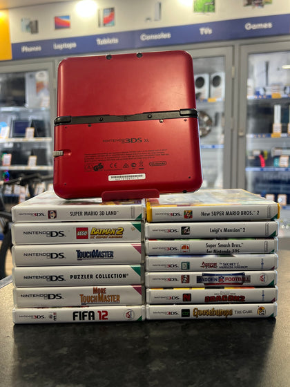 Nintendo 3DS XL (Red) + Games