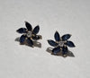 9ct gold blue flower earrings