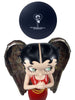 Betty Angel in Red Robe with Antique Gold Wings - 31cm