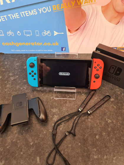 Nintendo Switch Console - Neon Red/Blue with accessories boxed LEIGH STORE.