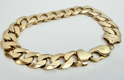9ct yellow gold curb link bracelet 7.5