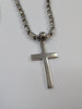 Silver beaded chain 32"  with silver cross