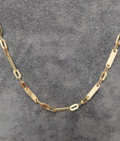 14ct Yellow Gold Paperclip Style Design Chain