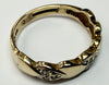 9ct yellow gold hearts ring with diamonds size M