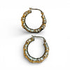 9ct Yellow Gold Bamboo Hoop Earrings - 1.8 grams