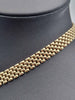9ct Yellow Gold Choker Brick Link Choker Necklace With Lobster Clasp 1980s - 16" Long - 24.04 Grams