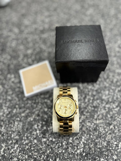 Michael Kors Runway Ladies' Gold Tone Bracelet Watch MK7323 ** Collection Only - Wythenshawe **