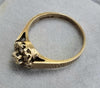 9ct Gold Diamond Flower Ring Size "N"