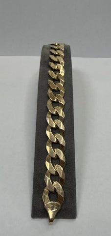 Solid 9ct Curb Bracelet , 32.5g - ** Hallmarked ** 23 cm Length , 1.2cm Width