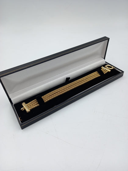 9CT Gold Multi Strand Rope Style Bracelet(T-BAR) , 21.61g Total Weight, 375 Hallmarked & Stamped - Size: 7