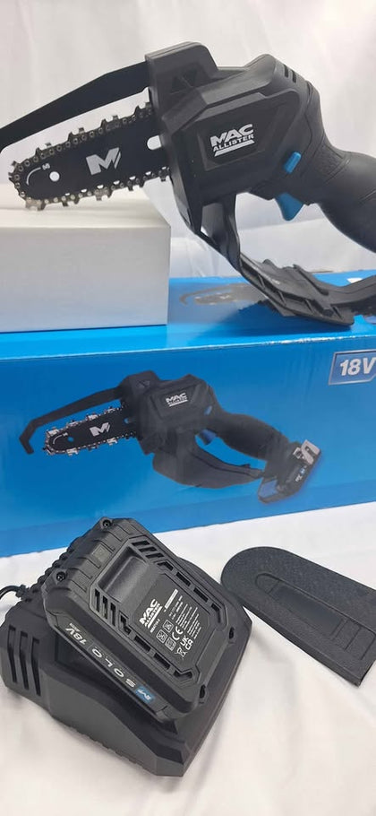 Mac Allister MGS1815-Li Garden Saw Cordless 150mm Chainsaw, Battery & Charger