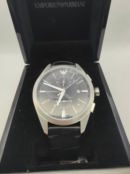 Emporio Armani Mens Claudio Black Dial Watch