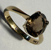 9CT Gold Ring with Smoky Quartz P 1/2