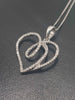 (9ct Hallmarked&Tested), White Gold Necklace With Heart Pendant, Weight: 2.3G, 18" In Length