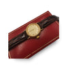 DEAL Vintage Omega 1950's Gold Tone Dial, Burgundy Crocodile Grain Strap, Stainless Steel Back