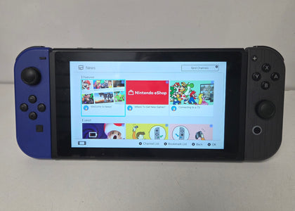 Nintendo Switch Blue & Black Controllers with Minecraft unboxed game, 128gb Memory Card & Game Controller
