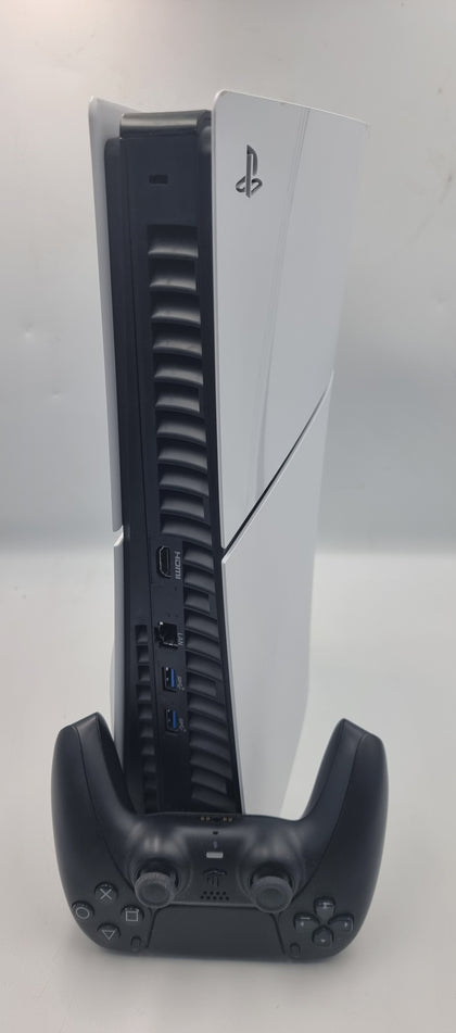 Sony PlayStation 5 slim 1TB (disc edition) Console with 1 x black dualsense controller and all leads unboxed