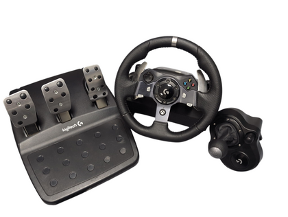 LOGITECH G920 DRIVING FORCE RACING PEDALS, WHEEL AND GEAR STICK  (XBOX ONE AND PC) W/PSU