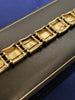 14ct Yellow Gold Textured Rectangular Link Bracelet - 8" - 15.41g