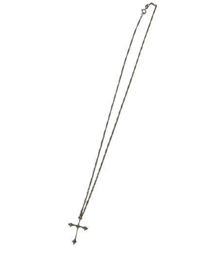 9CT WHITE GOLD CROSS NECKLACE LEIGH STORE