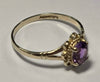9CT Gold Ring - Purple stone SIZE P 1/2