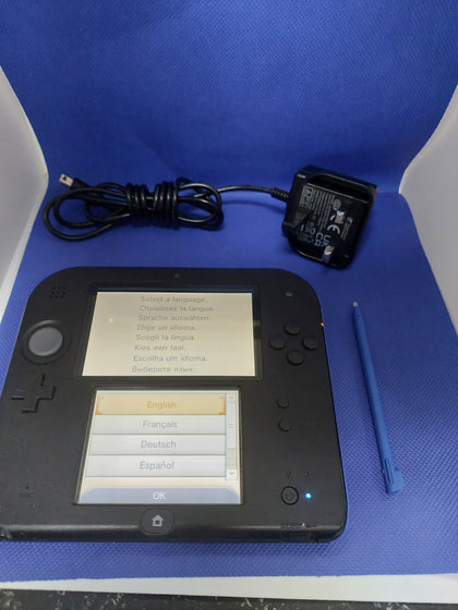 Nintendo 2DS Console, Black/Blue, Unboxed with Charger