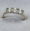 9ct gold ring green/cz stones size R