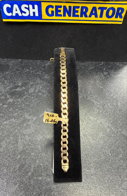 9ct Gold Curb Bracelet 16.06g