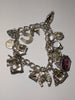 Vintage Silver Charm Bracelet With Charms