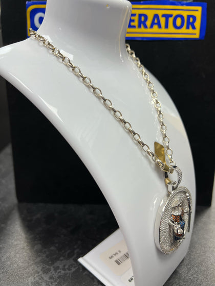 Silver Chain (18 inches), 13.9g and Beefeater Pendant, 37.51g