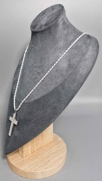 925 Silver Cross Chain, 21.0 Grams, 24