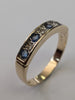 9ct Gold Diamond  & Blue stone Ring Size O 1/2
