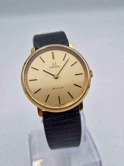 Vintage 1970's Manual Wind Up OMEGA De Ville - Gold Plated - Unboxed With Generic Lizard Strap (Genuine Buckle)