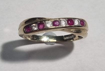 9ct Gold Ruby Half Eternity Ring 